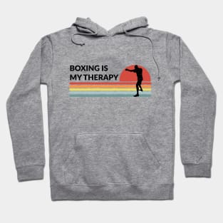 Boxing Is My Therapy Retro Vintage Hoodie